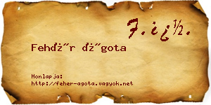 Fehér Ágota névjegykártya