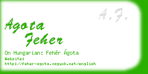 agota feher business card